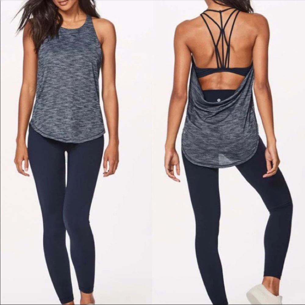 Lululemon Raise the Barre 2-in-1 navy tank top/bra